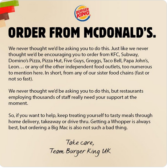 Burger King's surprising tweet